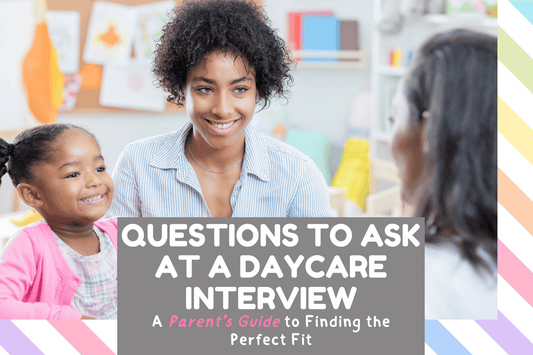 Parent asking questions to a childcare provider during a daycare interview.