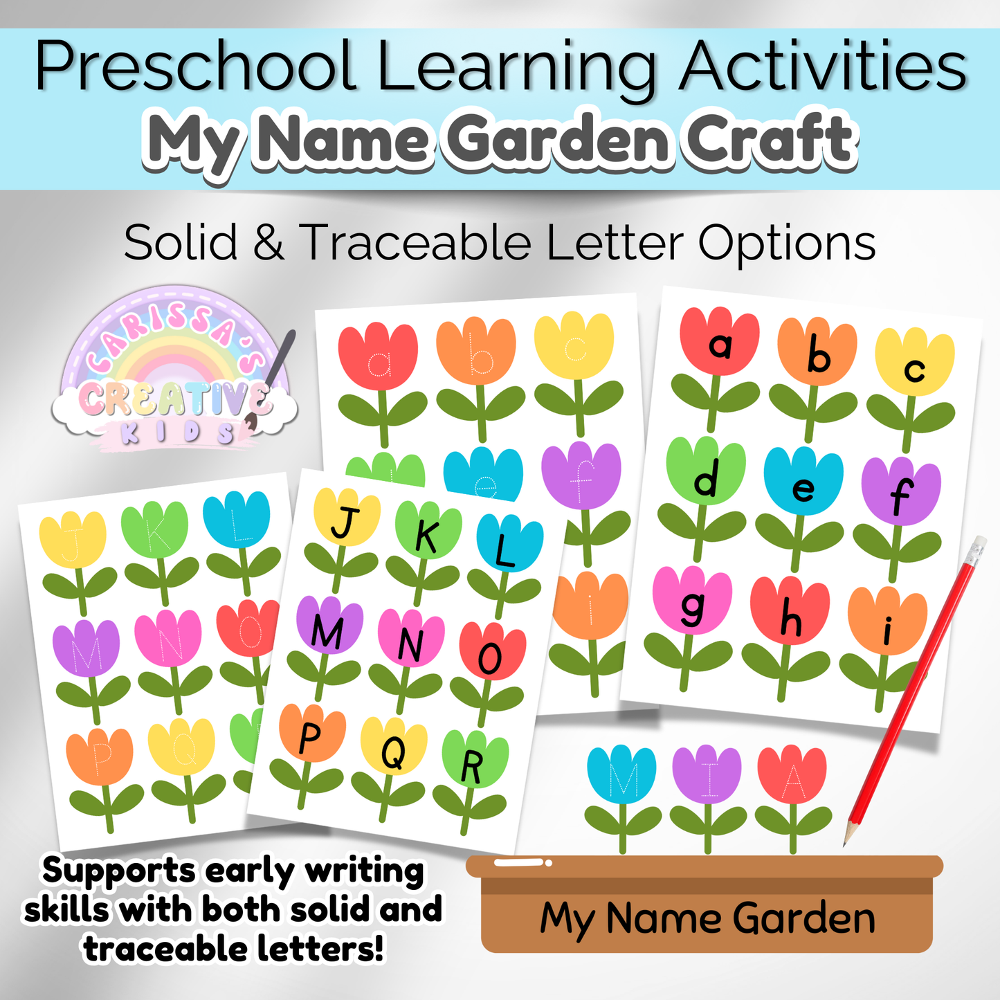 Spring Preschool Name Tracing Activity | Craft Kit For Kids