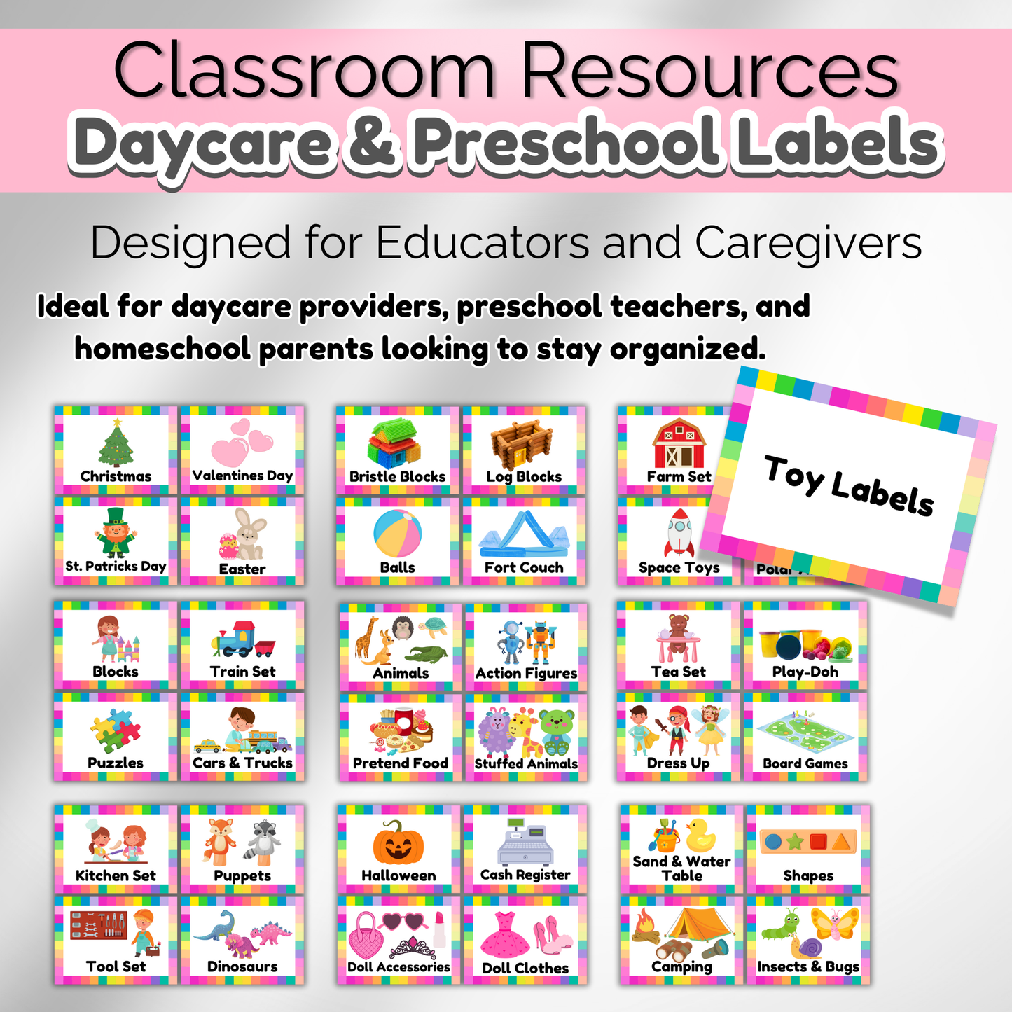 Printable Daycare Organization Labels