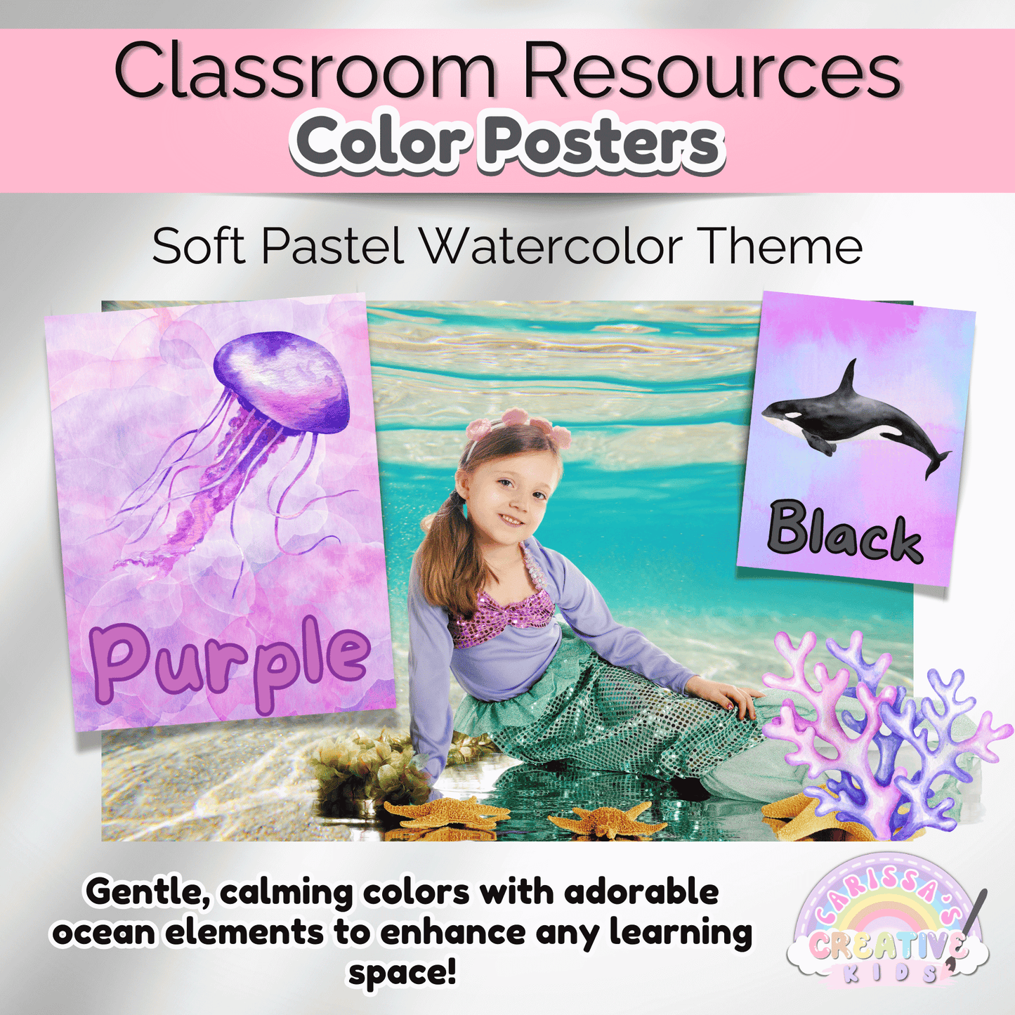 Under the Sea Color Posters Preschool Classroom Decor | Playroom Wall Art