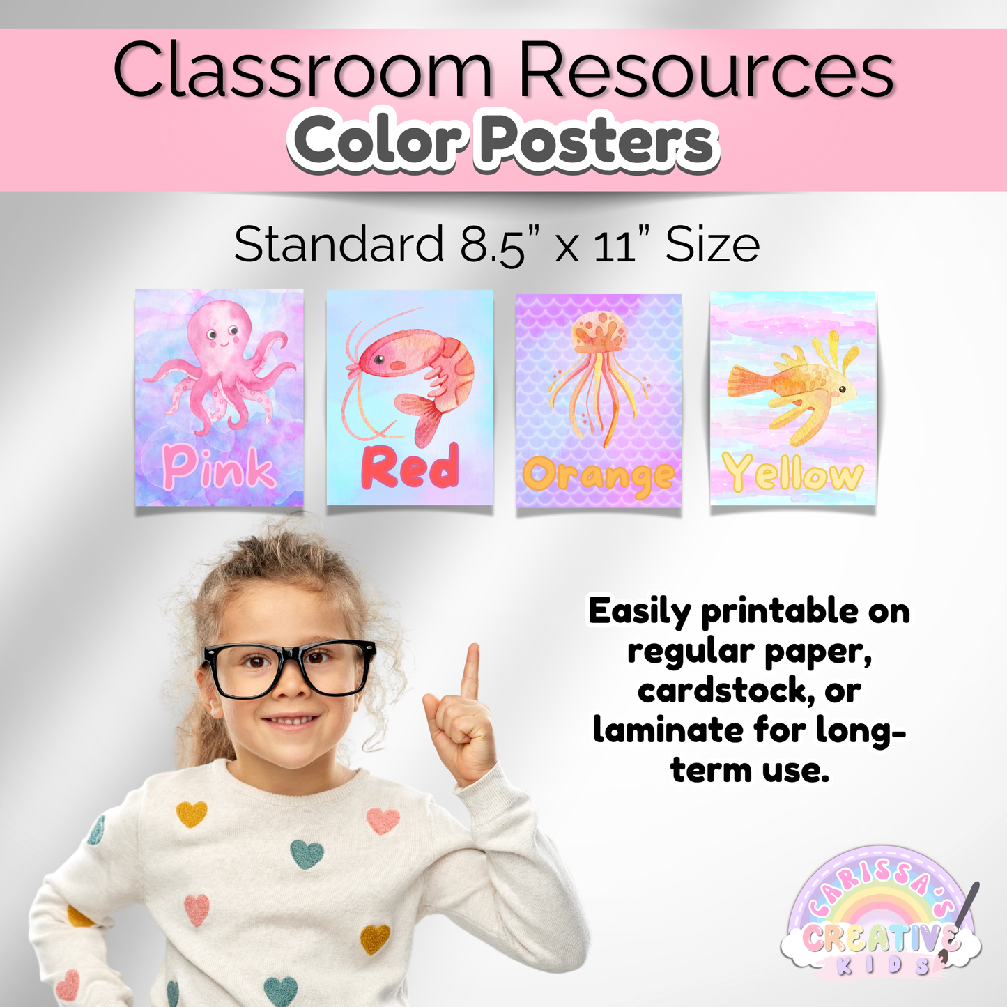 Under the Sea Color Posters Preschool Classroom Decor | Playroom Wall Art