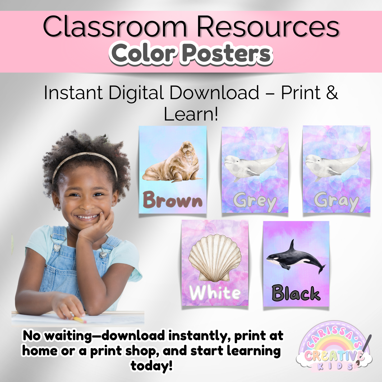 Under the Sea Color Posters Preschool Classroom Decor | Playroom Wall Art