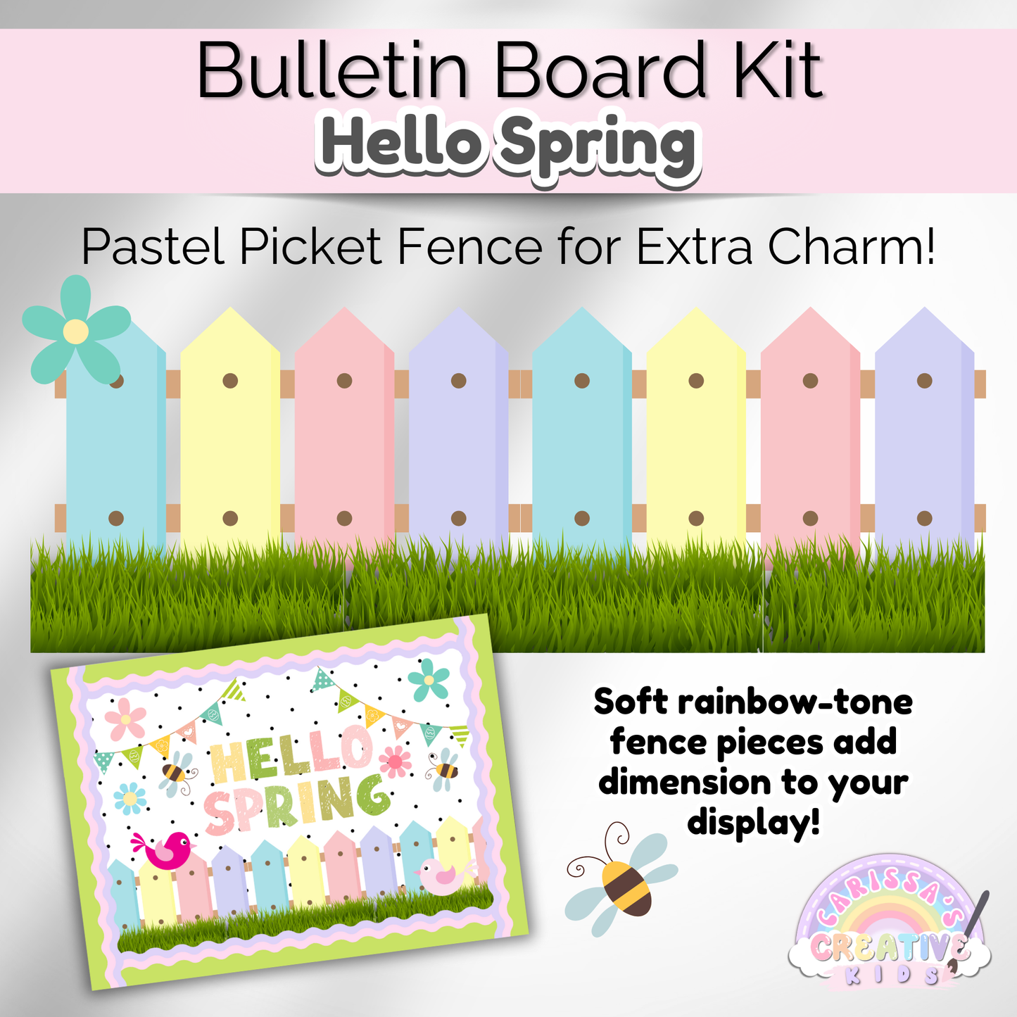 Hello Spring Bulletin Board Kit | Preschool Classroom Door Decor