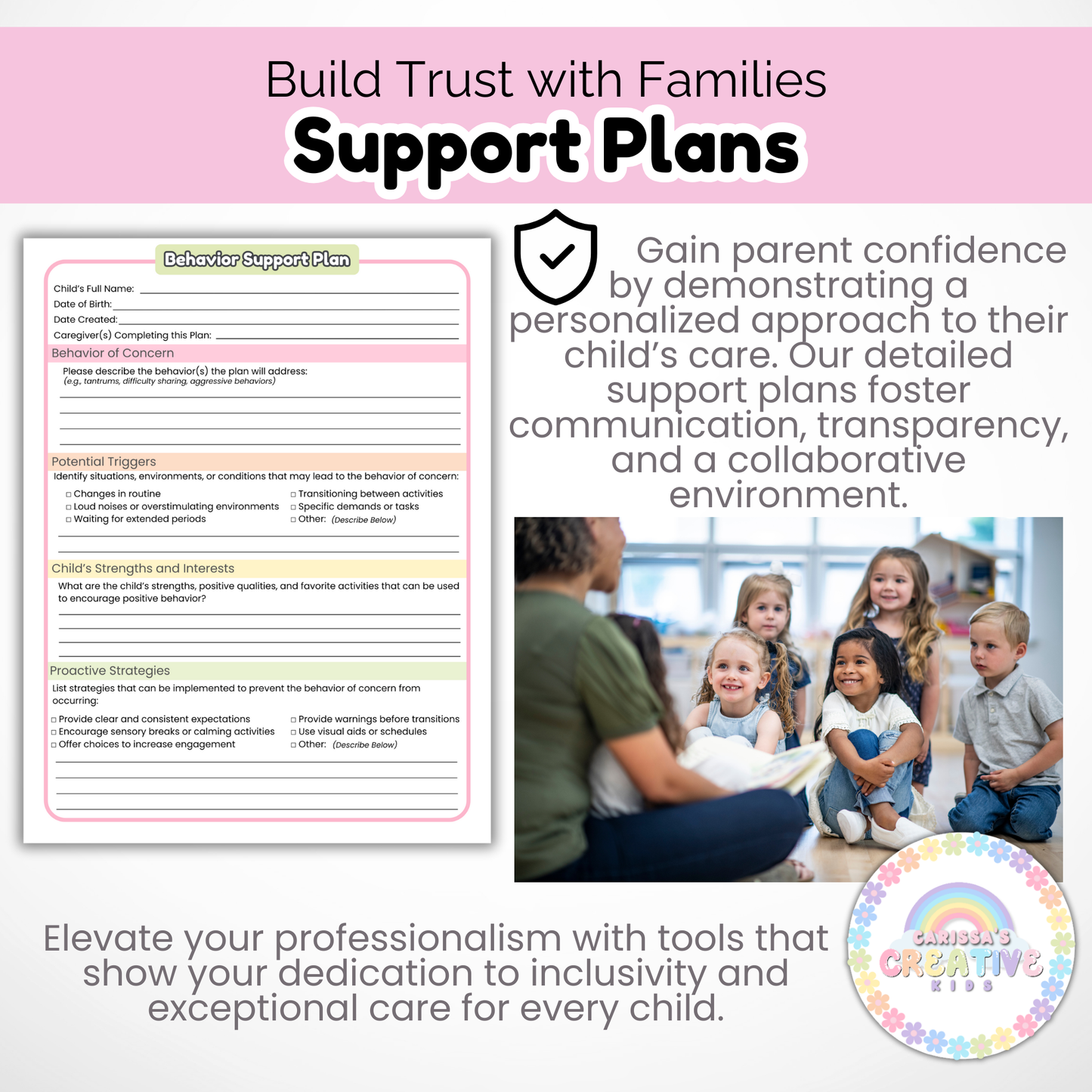 Daycare Support Forms Bundle | Biting, Behavior, ADHD, and Autism Support Plans
