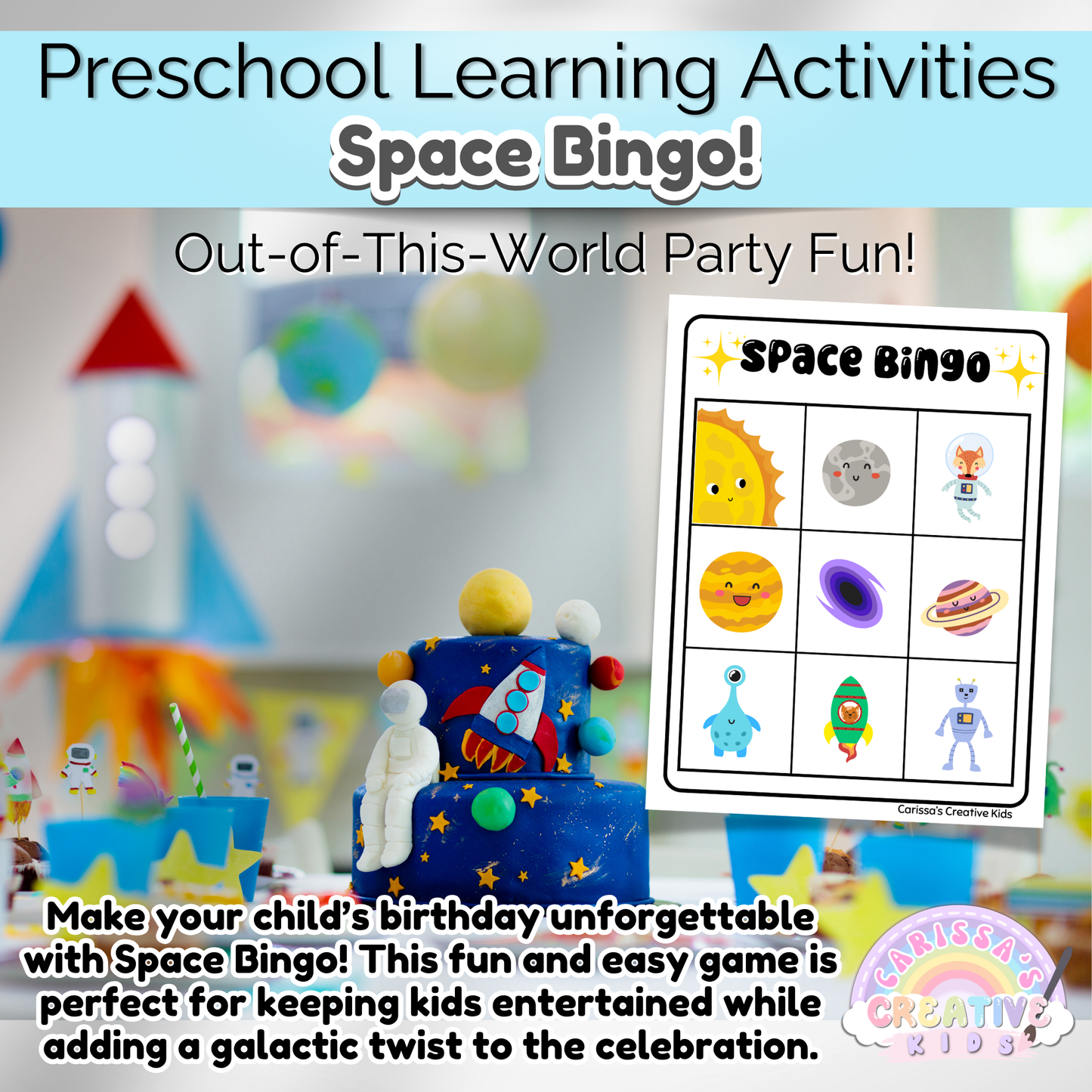 Preschool Outer Space Bingo Game! Practice Fine Motor Skills in a Daycare