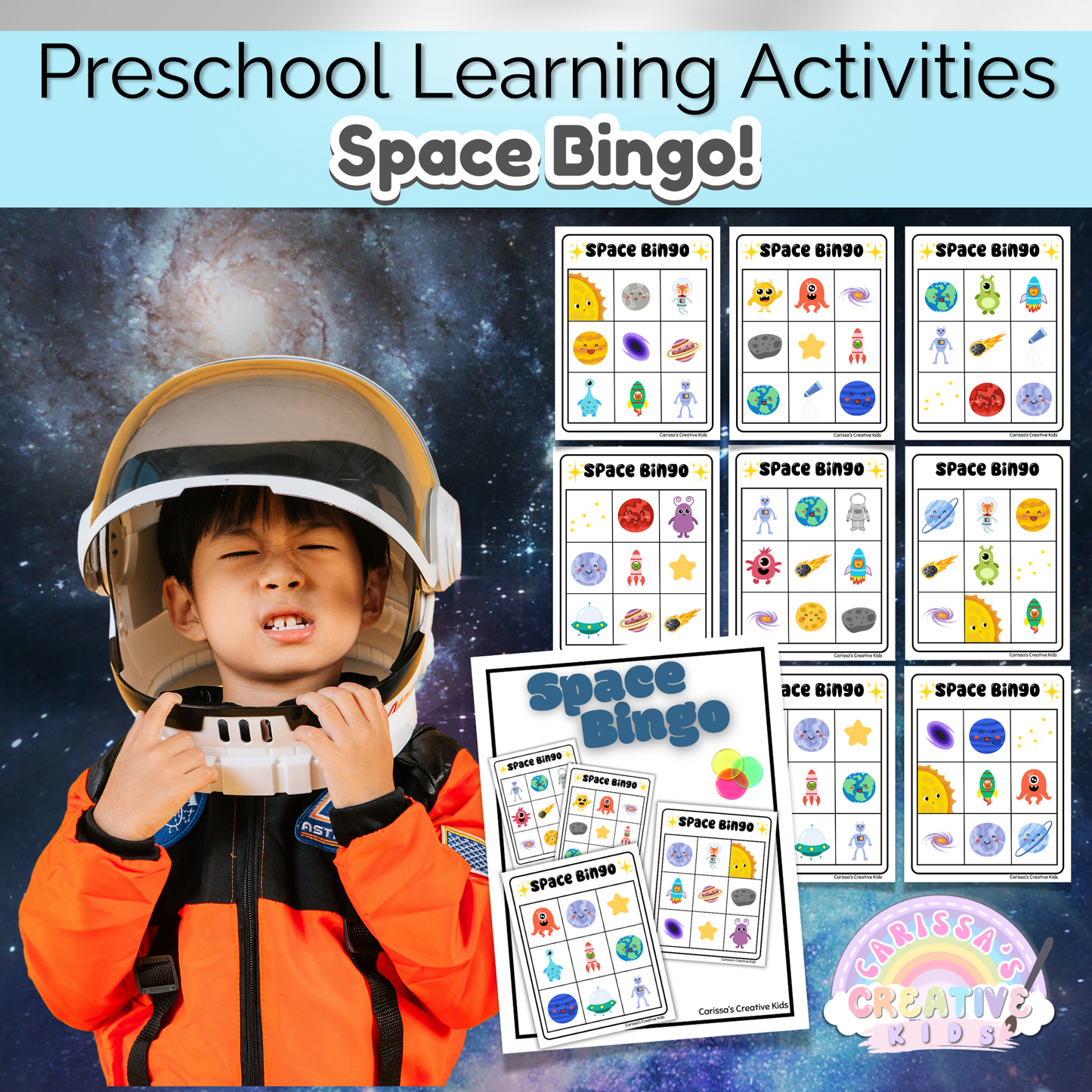 Preschool Outer Space Bingo Game! Practice Fine Motor Skills in a Daycare