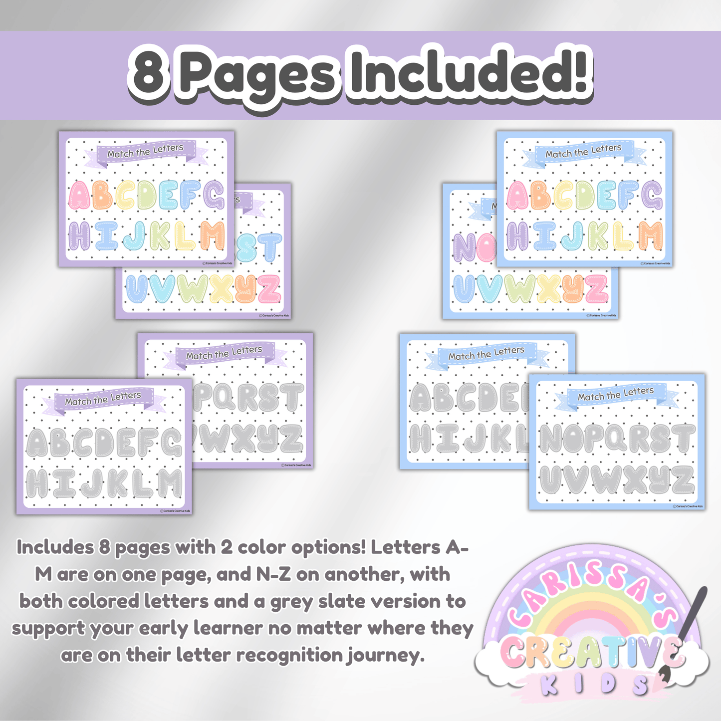 Letter Matching Toddler Activity | Preschool Table Top Game