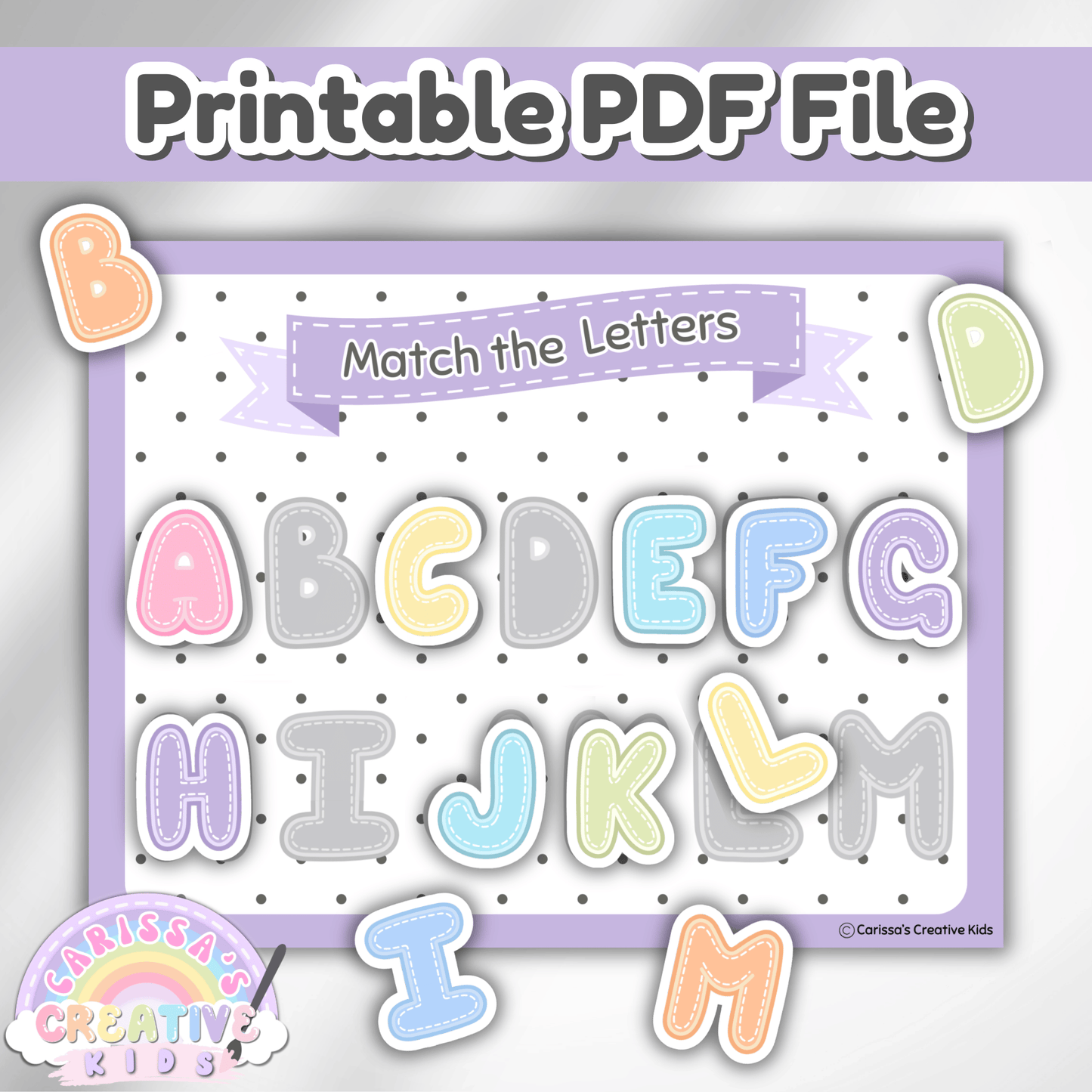 Letter Matching Toddler Activity | Preschool Table Top Game