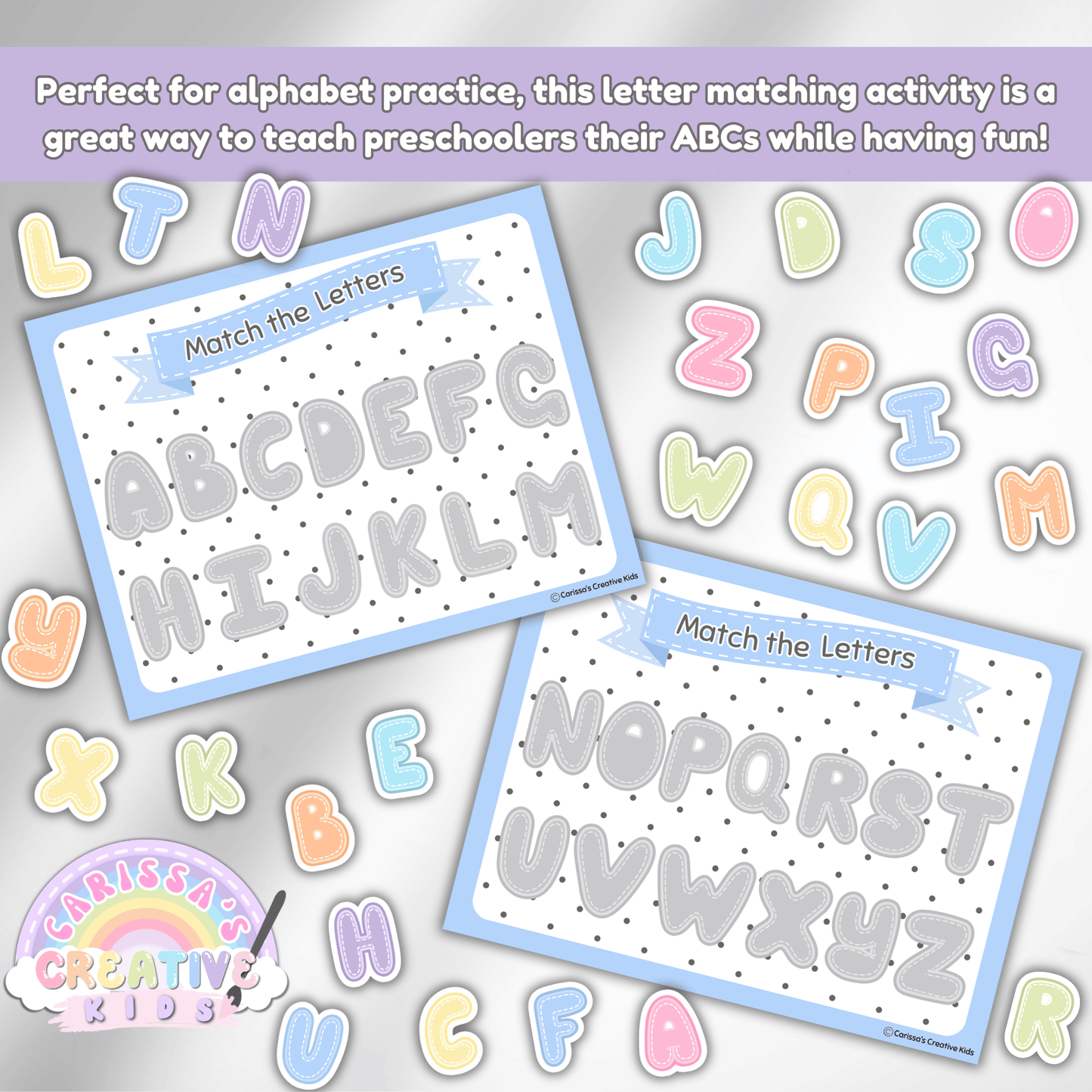 Letter Matching Toddler Activity | Preschool Table Top Game