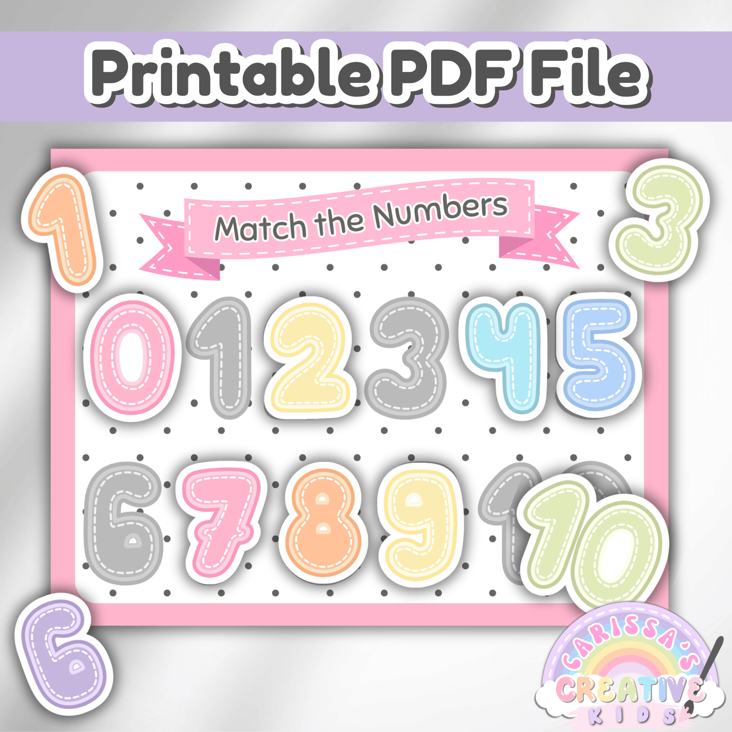 Number Matching Toddler Activity | Preschool Table Game