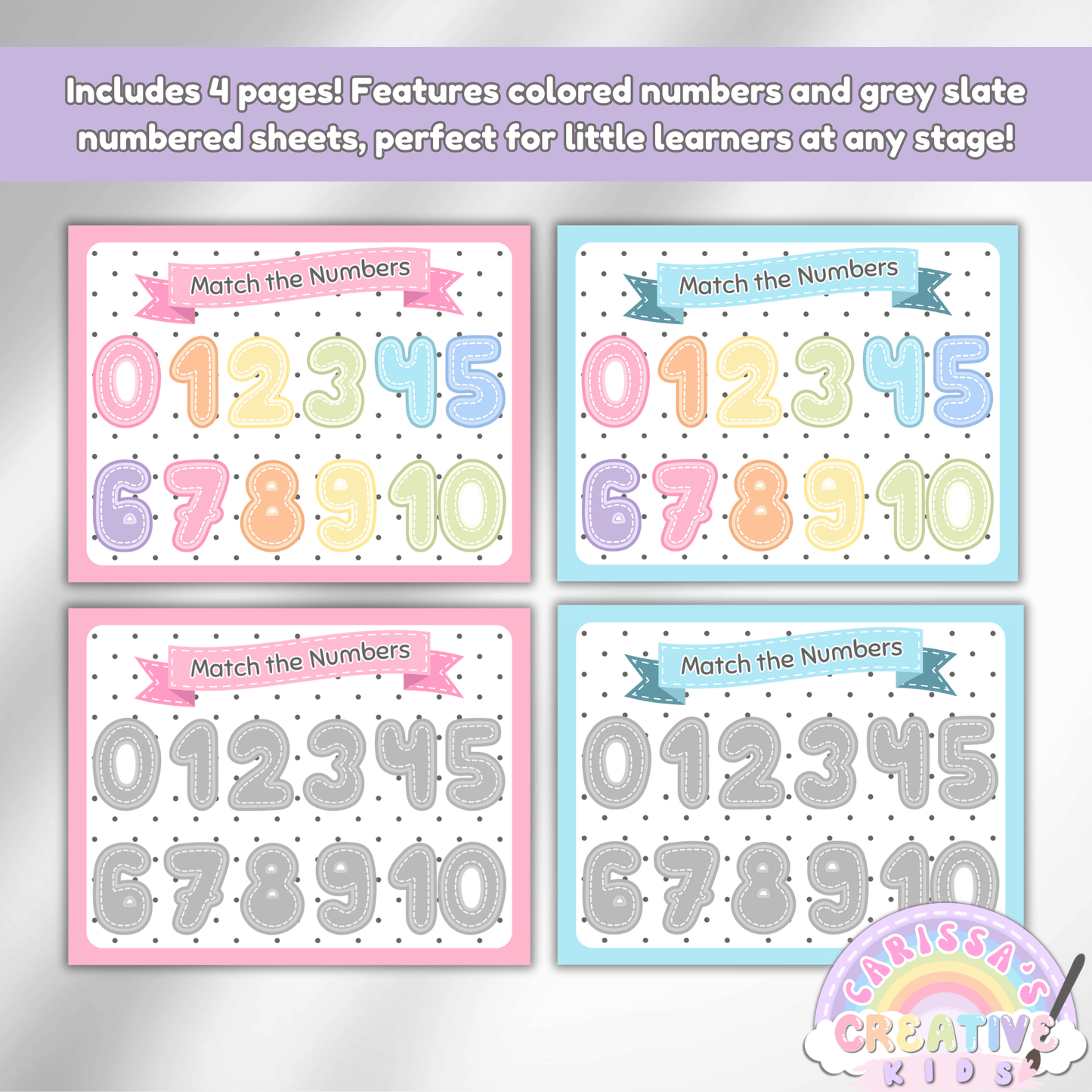 Number Matching Toddler Activity | Preschool Table Game