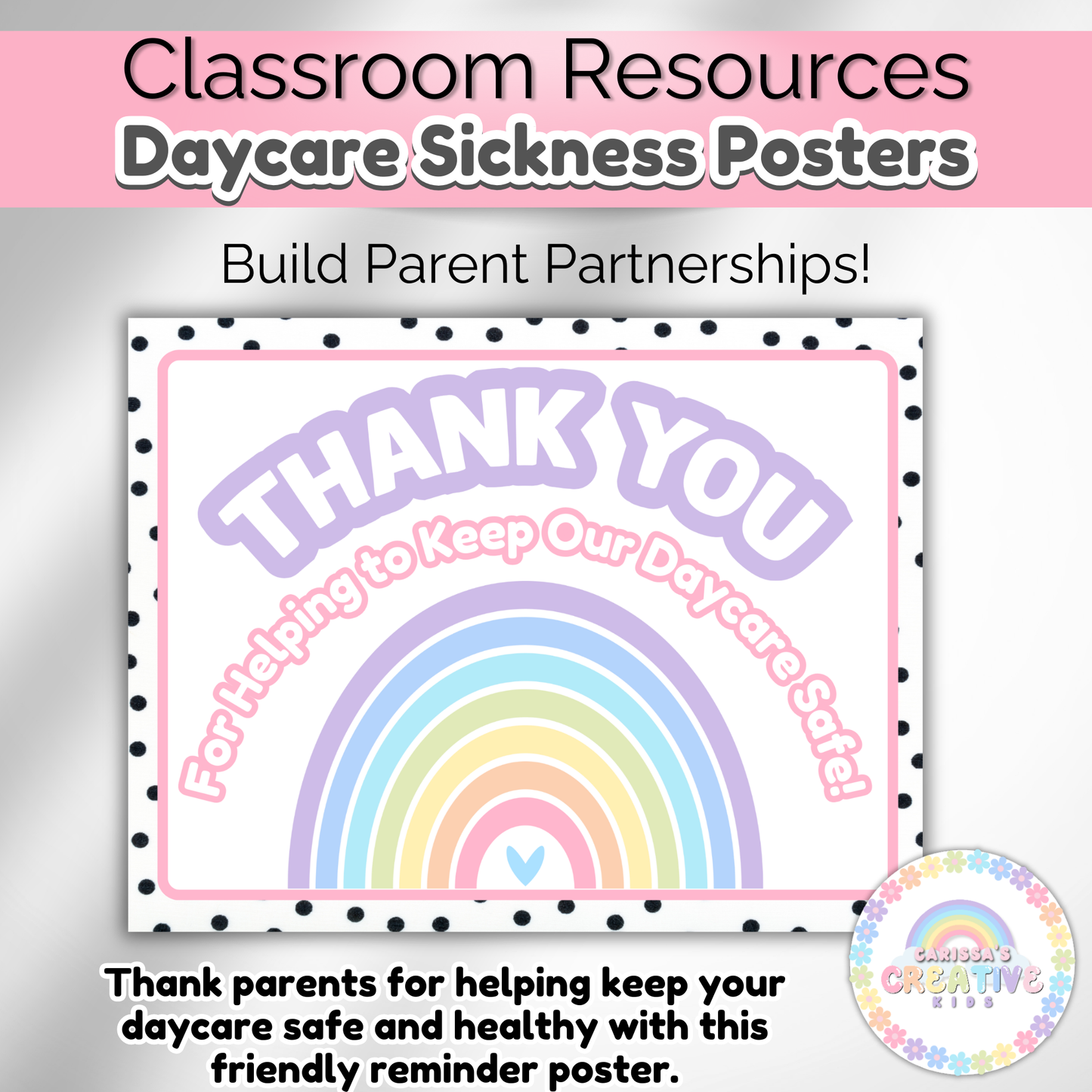 Pastel Daycare Health Posters with Policies and Procedures For Reminding Parents