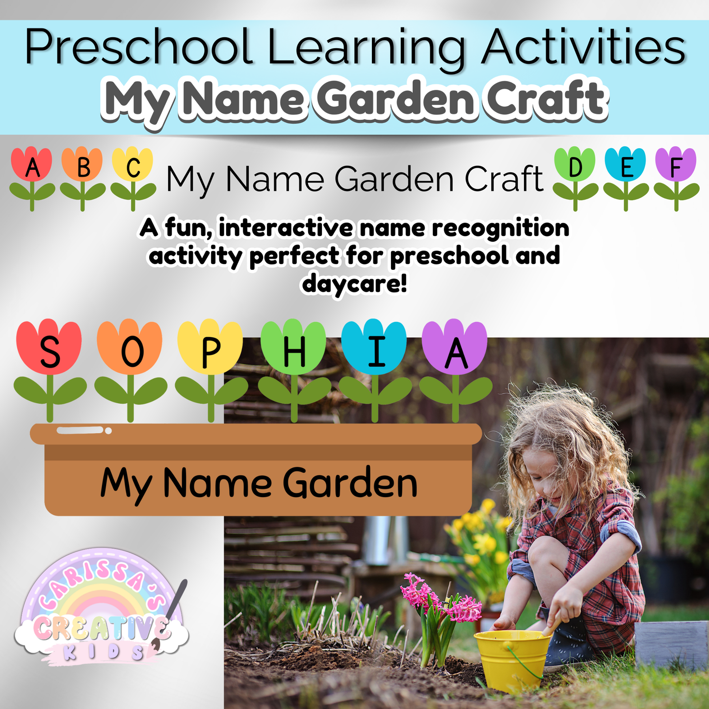 Spring Preschool Name Tracing Activity | Craft Kit For Kids