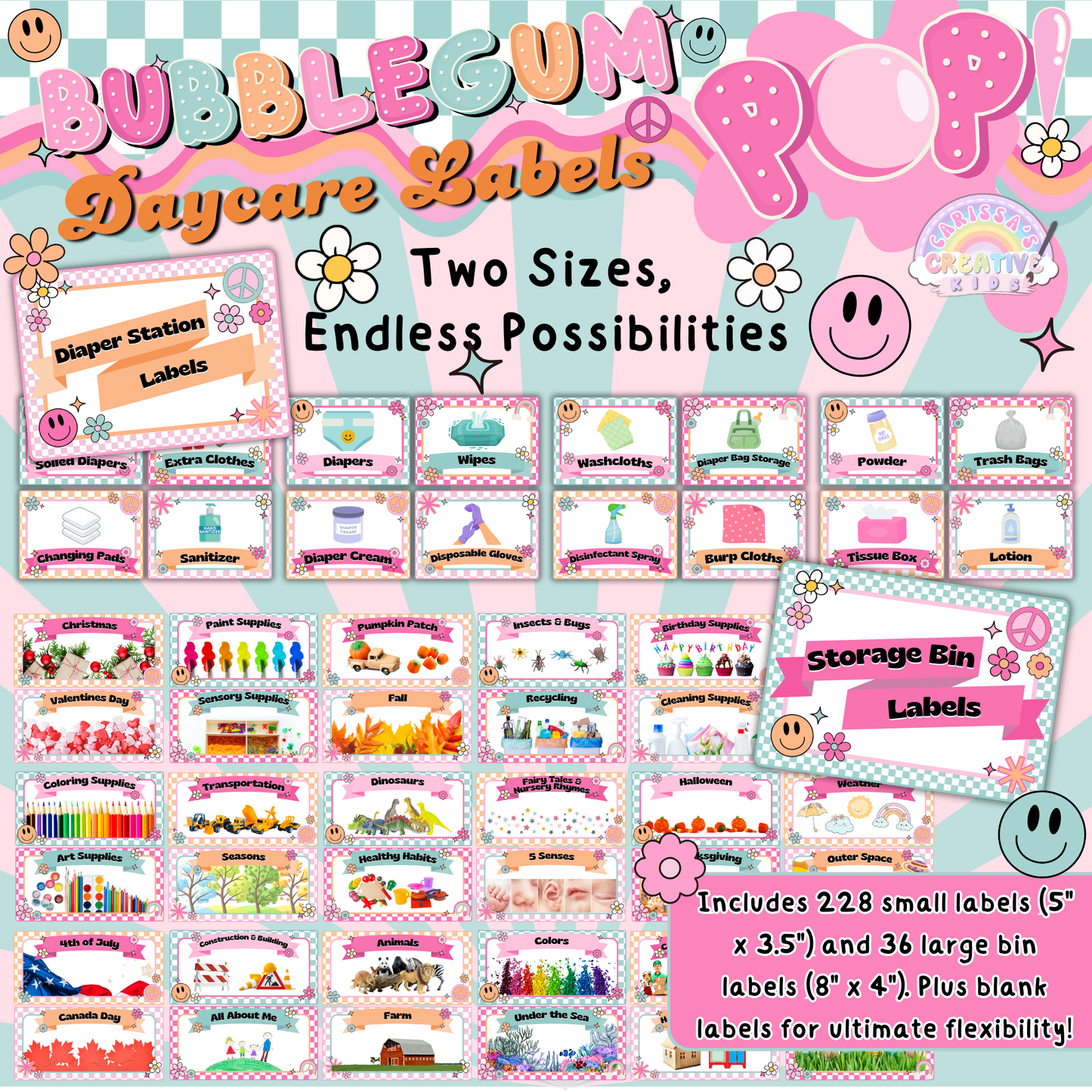 Printing tips for playroom labels and classroom posters, including laminating for long-lasting use in daycare organization.