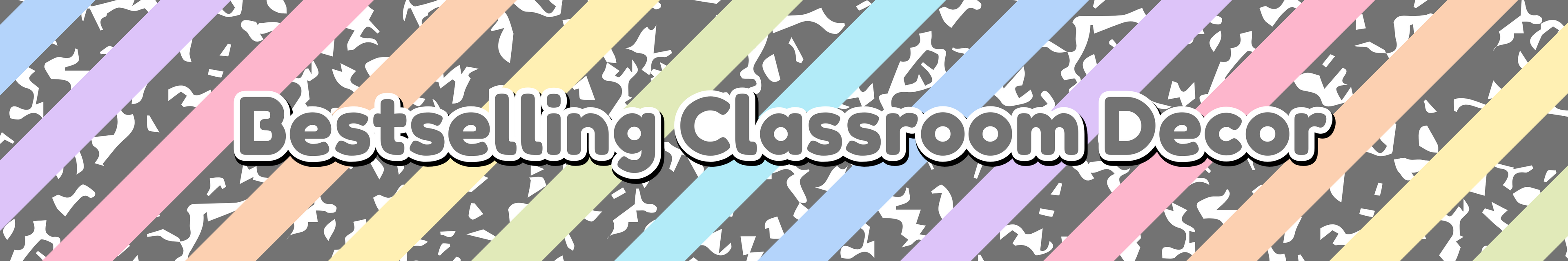 Banner featuring top-selling classroom decor printables for preschool and early learning teachers in bright, playful styles.
