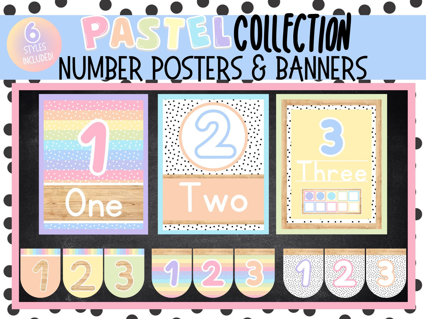 Pastel Rainbow Number Posters & Banners | Classroom Decor | Playroom Art | Perfect for Daycares, Preschools or School Classrooms!