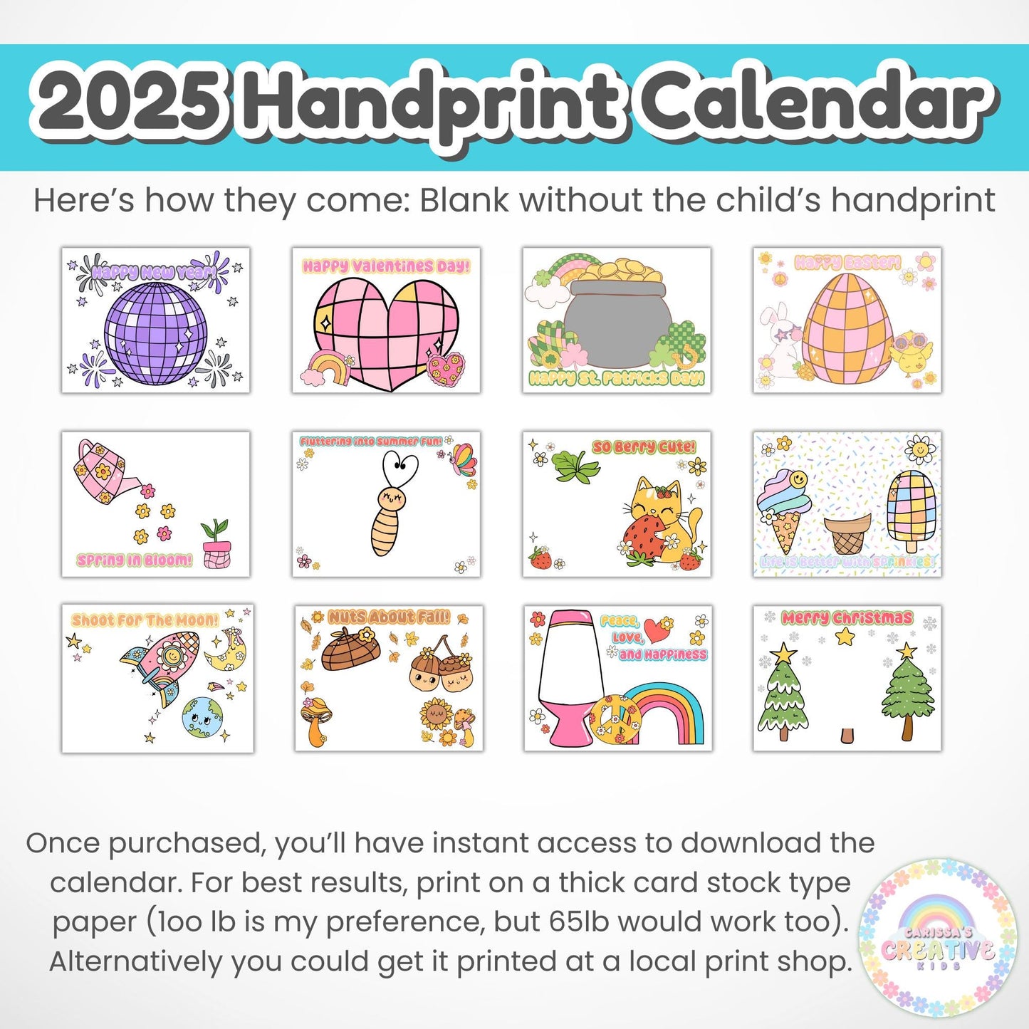 2025 Handprint Calendar | Printable Keepsake Art