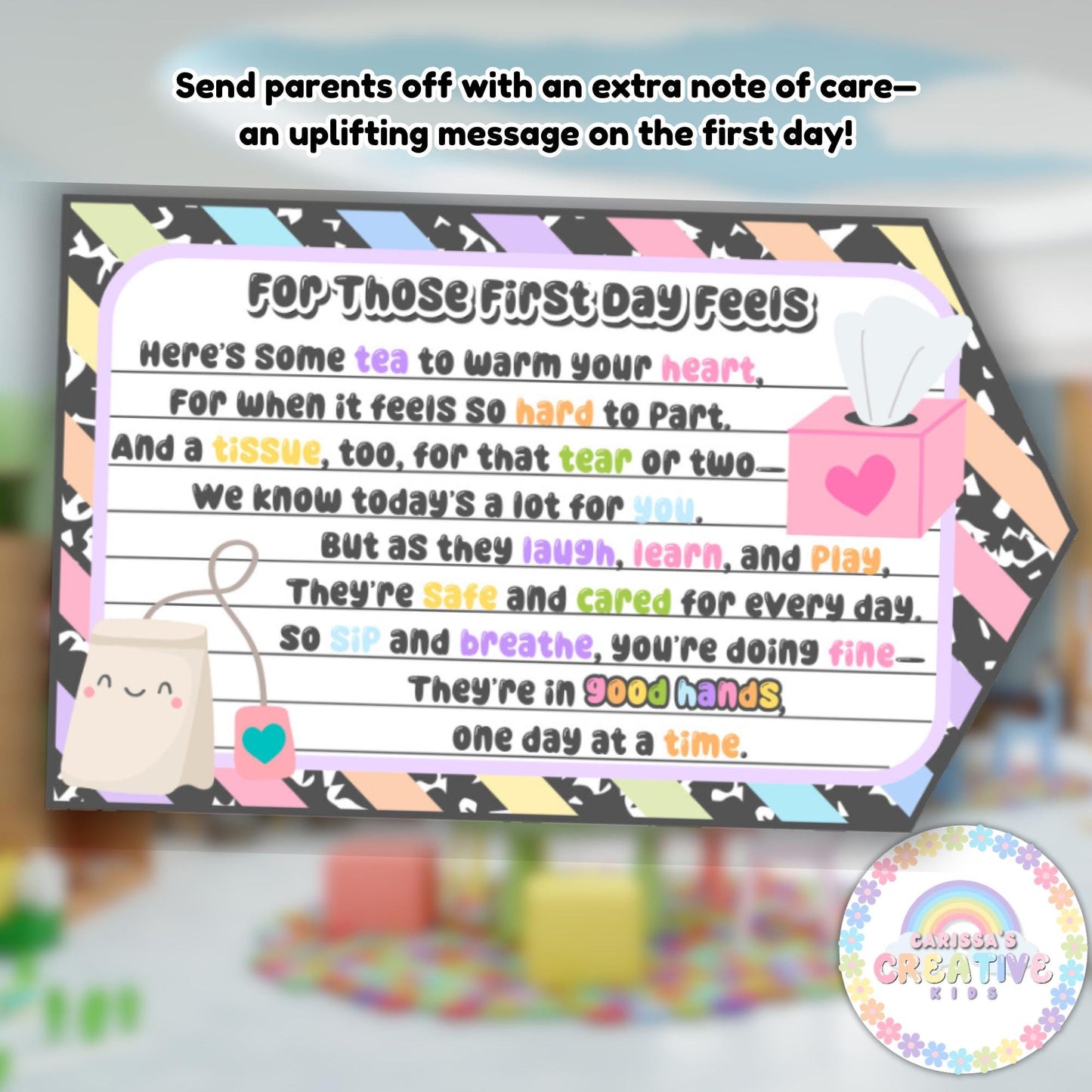 Daycare Gift Tag for New Parents | Digital Download | Heartfelt Daycare Gift for Parents | Daycare Welcome Gift Tag
