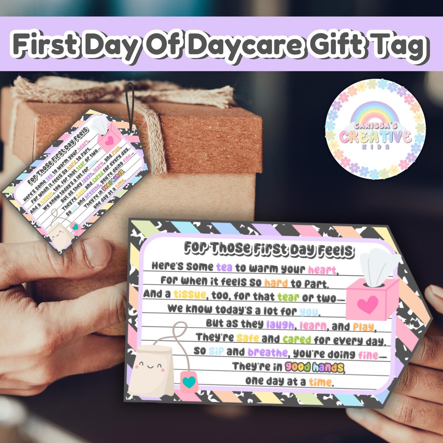 Daycare Gift Tag for New Parents | Digital Download | Heartfelt Daycare Gift for Parents | Daycare Welcome Gift Tag