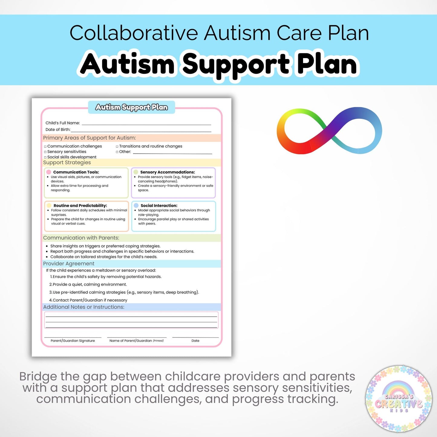 Autism Support Plan for Childcare | Preschool Emotional Development