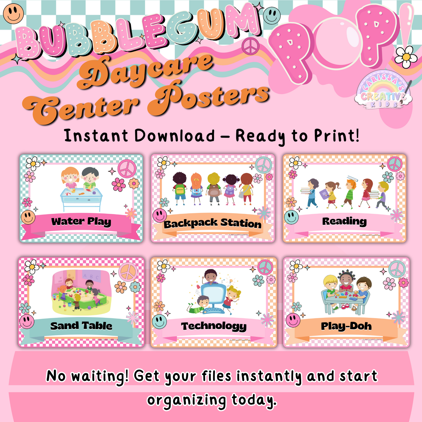 Colorful and engaging preschool center signs for classroom decor. Perfect for creating structured learning areas.