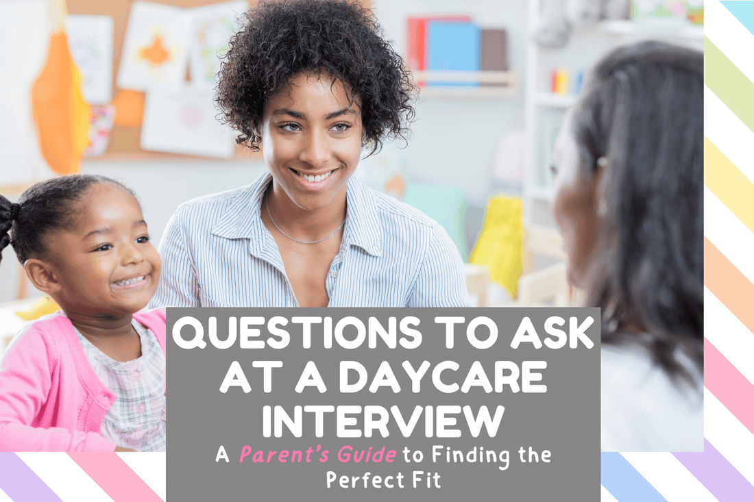 Parent asking questions to a childcare provider during a daycare interview.