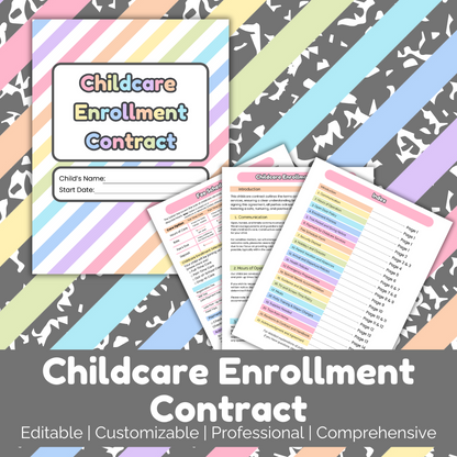 Daycare Contract | Editable Template