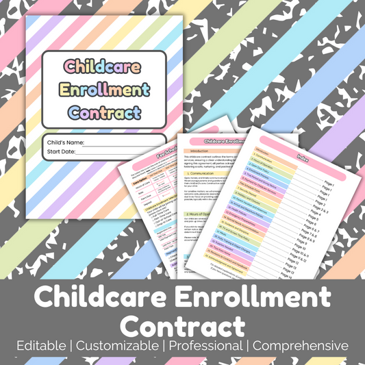 Daycare Contract | Editable Template