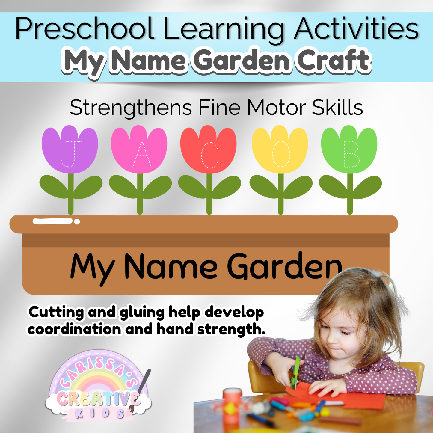 Spring Preschool Name Tracing Activity | Craft Kit For Kids