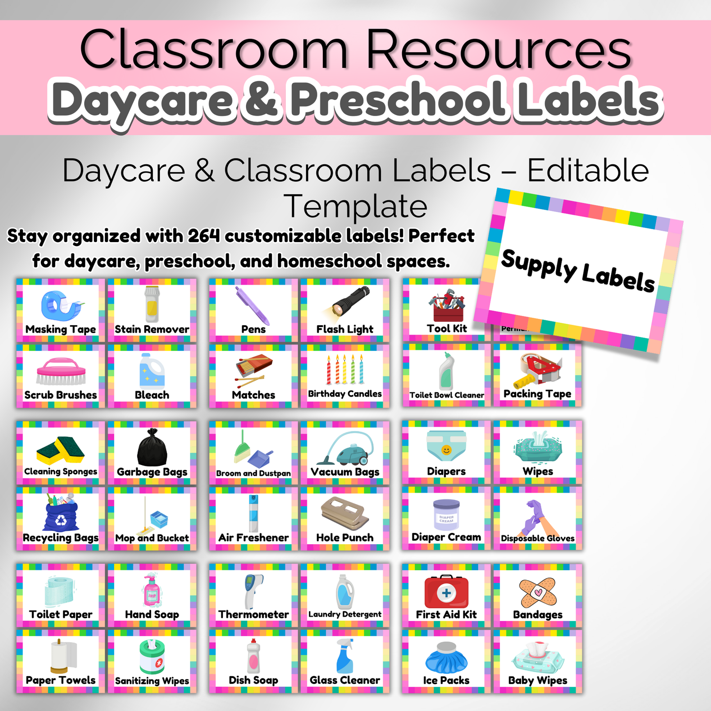 Printable Daycare Organization Labels