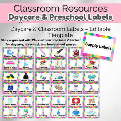 Printable Daycare Organization Labels