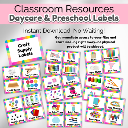 Printable Daycare Organization Labels