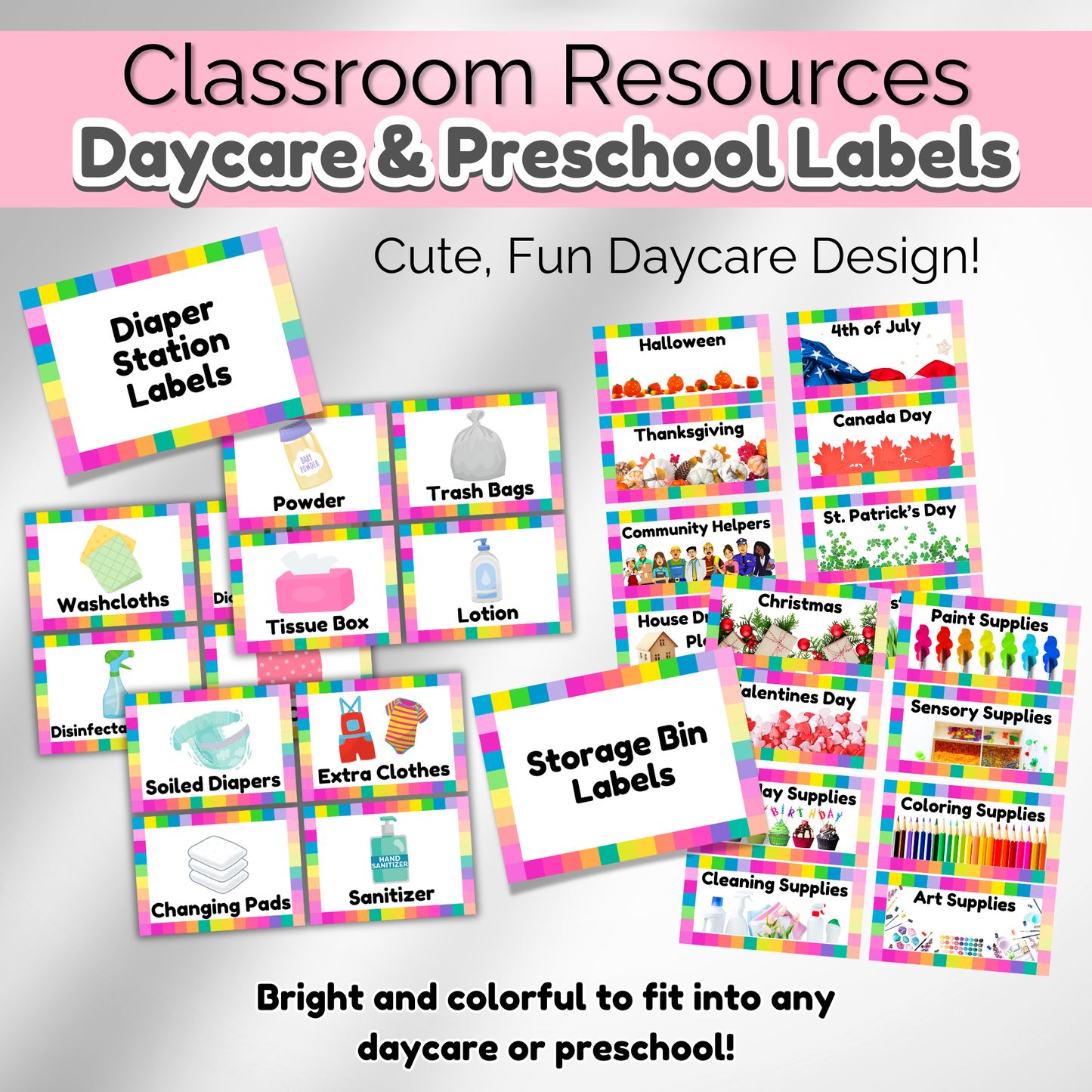 Printable Daycare Organization Labels