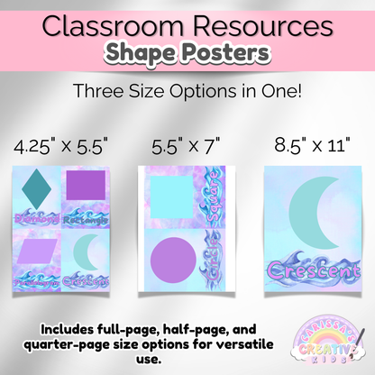 Under the Sea Watercolor Classroom Shape Posters | Preschool Printable Wall Art