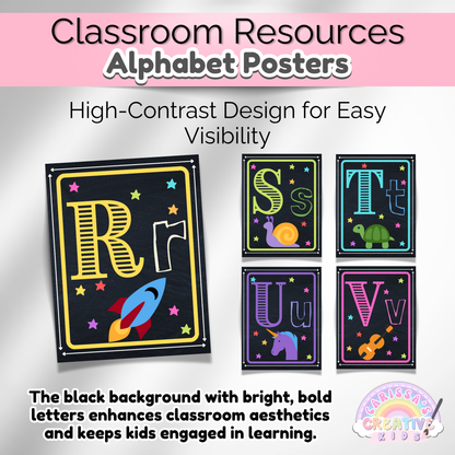 Rainbow Alphabet Posters Preschool Classroom Decor