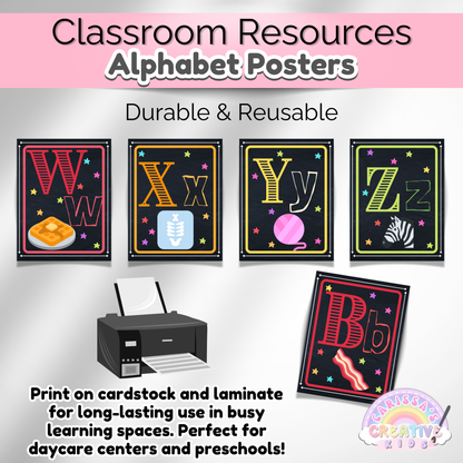 Rainbow Alphabet Posters Preschool Classroom Decor