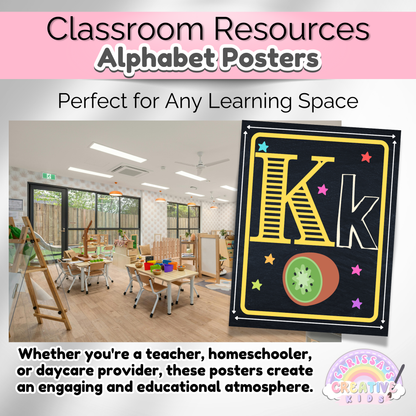 Rainbow Alphabet Posters Preschool Classroom Decor