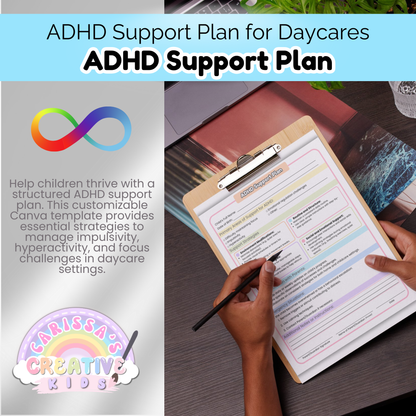 Daycare Forms ADHD Support Plan | Preschool Classroom Management