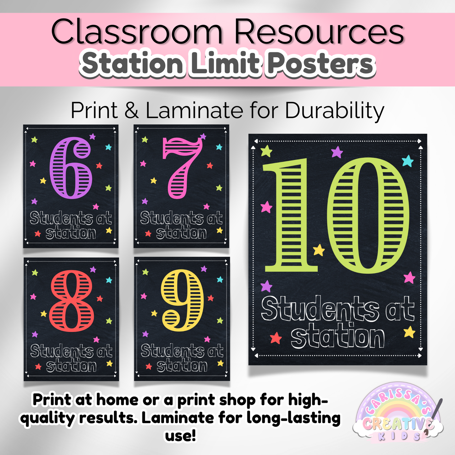Classroom Station Limit Posters