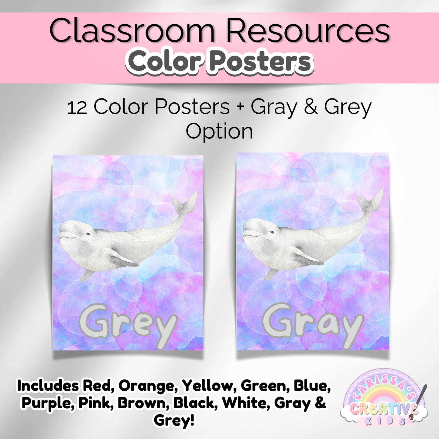 Under the Sea Color Posters Preschool Classroom Decor | Playroom Wall Art