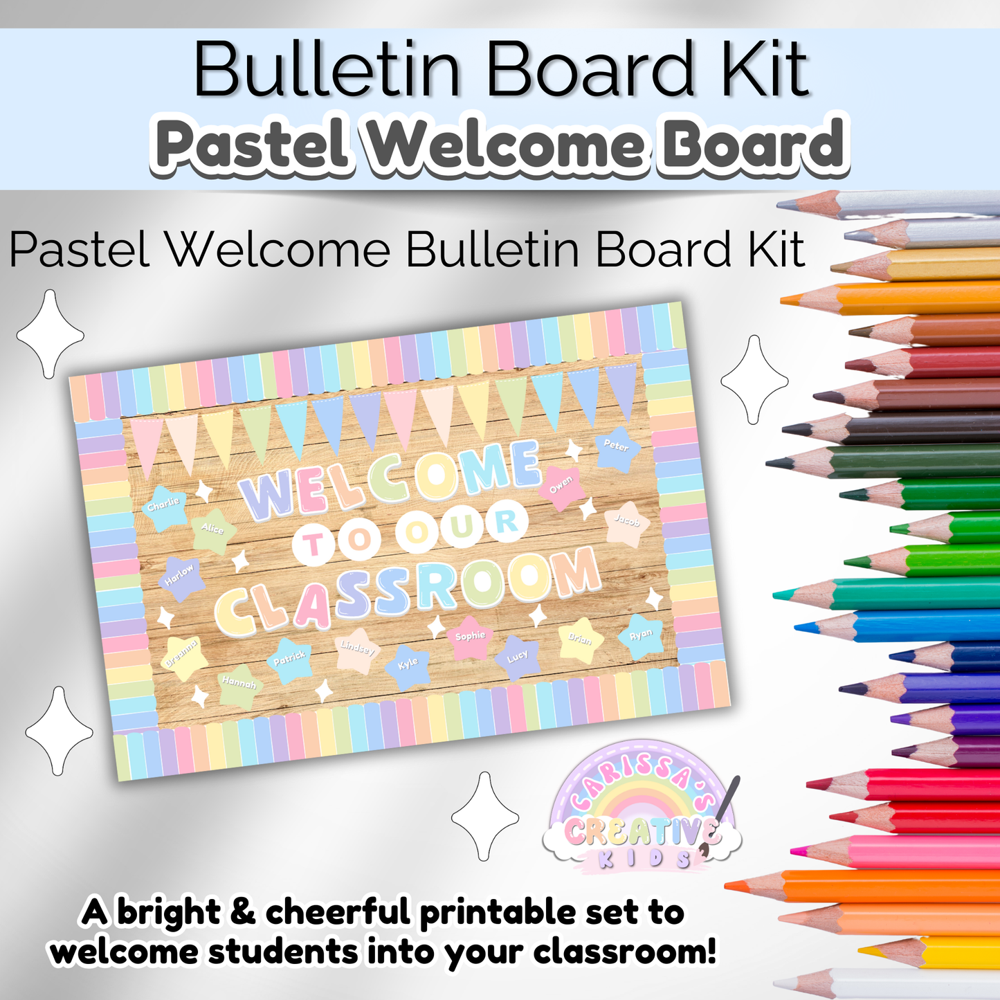 Pastel Classroom Bulletin Board Kit | Classroom Decor