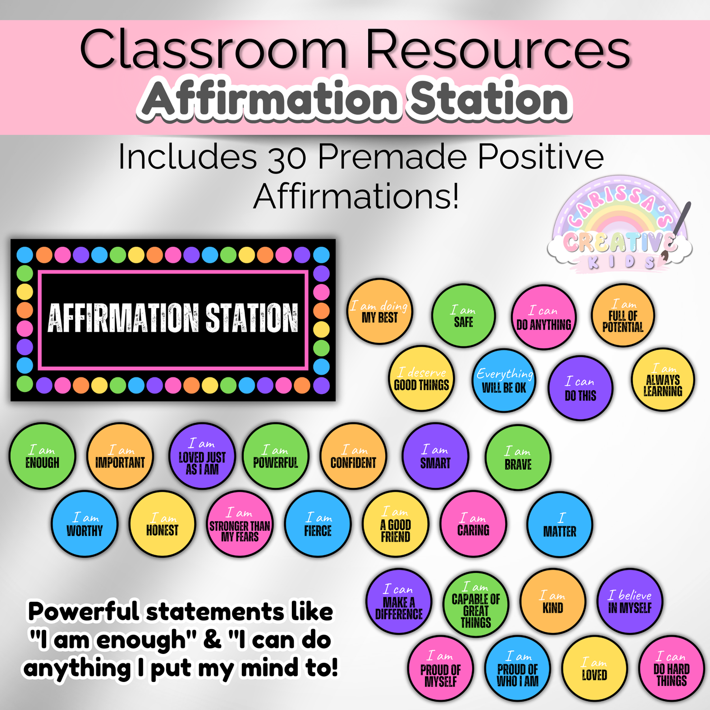 Rainbow Dot Classroom Affirmation Station