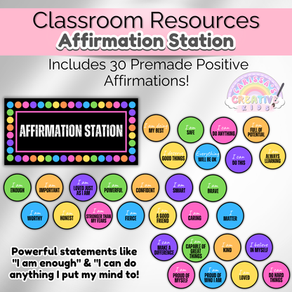 Rainbow Dot Classroom Affirmation Station
