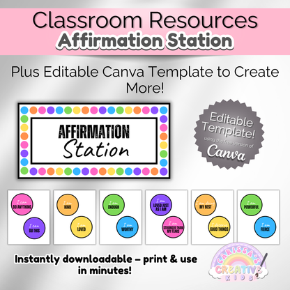Rainbow Dot Classroom Affirmation Station