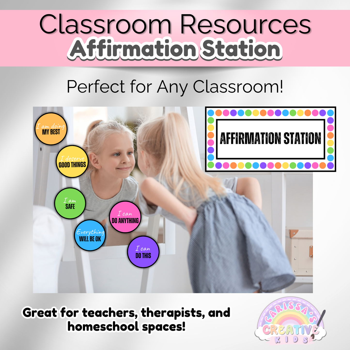 Rainbow Dot Classroom Affirmation Station