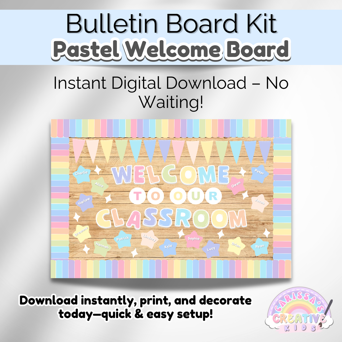 Pastel Classroom Bulletin Board Kit | Classroom Decor