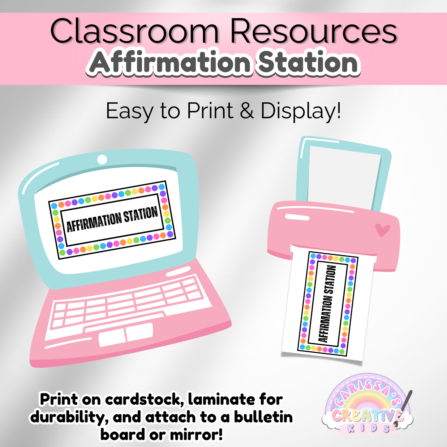 Rainbow Dot Classroom Affirmation Station