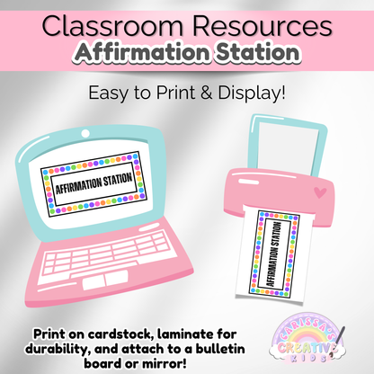 Rainbow Dot Classroom Affirmation Station
