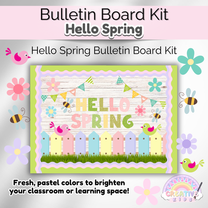 Hello Spring Bulletin Board Kit | Preschool Classroom Door Decor