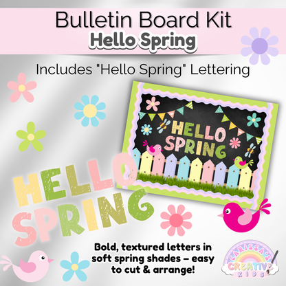 Hello Spring Bulletin Board Kit | Preschool Classroom Door Decor